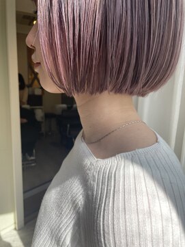 ジーナ 福岡天神(Zina) ミニボブ×ハイトーン シアピンク