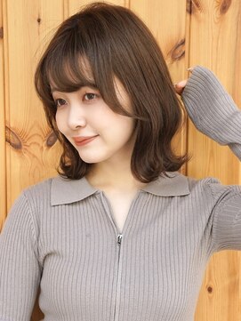 ブゾン(buZon) 【buZon ブゾン】外ハネくびれボブ×シルキーベージュ