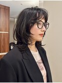 ウルフ/ミディアムレイヤー/顔まわりレイヤー/20代30代40代銀座