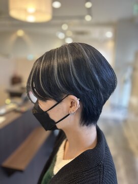 グランドール(Grandoll) ネイビーブルー×ホワイトハイライト