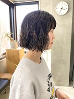テトヘアー(teto hair) ボブパーマウェーブ　くせ毛風パーマ　オリーブベージュ