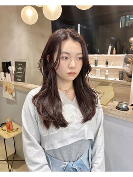 ロンドアジュール 横浜(Lond azur) ★横浜レイヤーカット！くびれ巻き！ワインレッドカラー！横浜