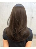 韓国ヘアグレージュカラーブリーチ無し髪質改善イヤリングカラー