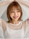 前髪 ネビージュ ボブルフ 黒髪 ワンレン 小顔 "