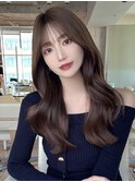 韓国ヘア 2wayバング 小顔ヘア フェミニンロング 似合わせカット