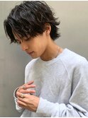 マッシュウルフセンターパート×波巻きスパイラルパーマ