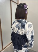 浴衣着付け/京橋着付け/帯結び/花火大会/浴衣ヘア/ハーフツイン