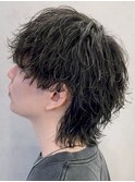 MEN’S HAIR/ブルーブラック/フェザーパーマ/渋谷