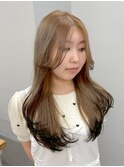 ブリーチ1、２回ベージュデザインカラー/池袋