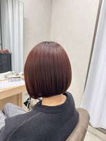 トッカ 天王寺店(tocca)&nbsp;丸みボブ　暖色系カラー