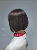 Ail　style　透け感グレージュショートボブ