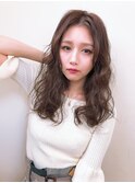 【MUSE】大人かわいいセンターわけウェーブデザインカラーロング