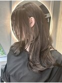 ブラウンカラー レイヤーカット