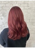 カシスレッド暖色カラー赤髪ボルドー韓国風