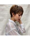 ショートカット×ひし形ショートボブ×前髪あり20代30代40代　a