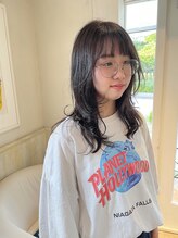 ヘアー ビジン(HAIR Bijin) レイヤーパーマ　顔周りレイヤー　ミディアムパーマ