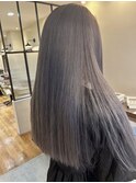 ワンブリーチから透明感のあるラベンダーグレージュへ