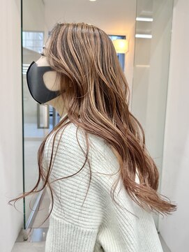 カケル(×.) バレイヤージュ/ピンクベージュ/コントラストカラー