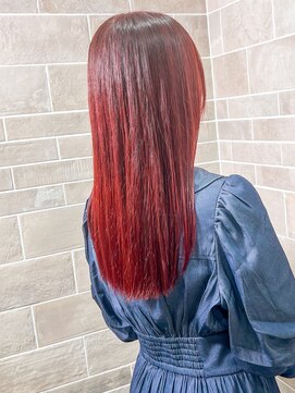 トリエラ 池袋(TRIELA) ブリーチ無しダブルカラーディープレッド