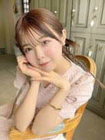 結婚式お呼ばれヘアカチモリヘアシースルーバング