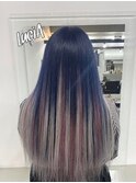 【レミー100%/54cm】シールエクステ×コバルトブルー