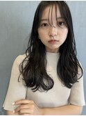 黒髪ロング/デジタルパーマ