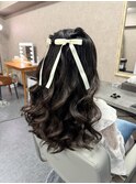 クラシカルなウェーブ系ハーフツインスタイル
