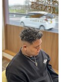 極道パーマxホワイトメッシュ