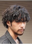 渋谷メンズパーマ波巻きパーマプードルパーマッシュウルフ強め