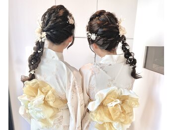 ジュノヘアー(Juno.hair)の写真/《土日祝は朝8時~受付OK》落ち着いた空間のプライベートサロン〈Juno.hair〉で、特別な日を彩ります*