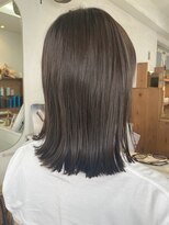 アミュレ ヘア サロン(Amule hair salon)&nbsp;夏おすすめオリーブグレージュ切りっぱなしボブブリーチなし梅丘