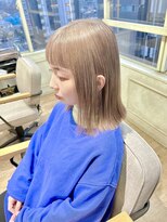 ヌフ(neuf)&nbsp;【ミルクティーベージュ】透明感カラー×切りっぱなしボブ