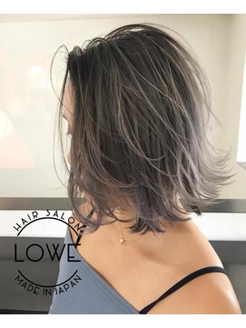 ルーヴェ(LOWE) LOWE 外ハネボブにハイライトグラデーション/今日行ける美容室
