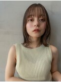 大人かわいい/切りっぱなしボブ×オリーブベージュ