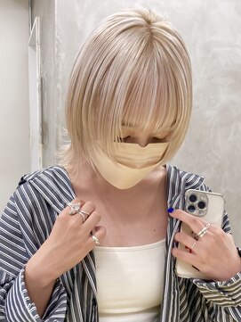 スー 渋谷(suu) ハイトーンホワイトベージュグレージュケアブリーチ