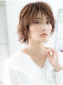 外国人風ニュアンスパーマのラフショートf古河20代30代40代