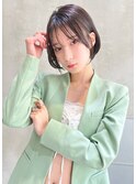 表参道roijir 小顔バング ×前下がりミニボブ