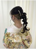 ポニーテール×編みおろし