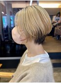 大人ショートボブ前髪なしアンブレラカラー20代30代40代千歳烏山