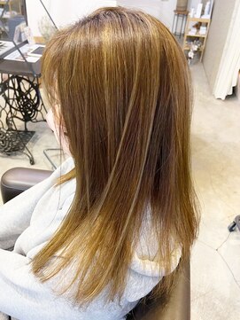 レポヘアー(Repos hair) 20代30代40代大人可愛いハイライトミルクティーアッシュ艶感