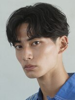 センターパートカルマパーマワンカールパーマ韓国ヘアガイルヘア