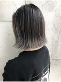 コントラストハイライト/裾カラー/ホワイトグレー