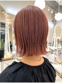 切りっぱなし外ハネボブ◎アプリコットオレンジ/20代～50代