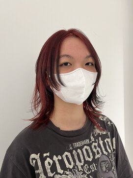 グリンプス 大濠店(Glimpse) レイヤーカット×コントラストカラー