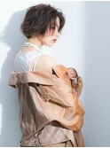 【emu井上信洋】くすみブルーデジタルパーマショート[20代30代]