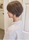 大人可愛い20代30代40代黒髪前下がりショートボブ丸みショート◎