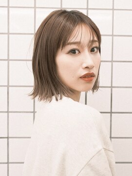 ガーデンヨコハマエスト(GARDEN YOKOHAMA est) ボブ 外ハネボブ くびれヘア 夏 縮毛矯正 ハイライトカラー