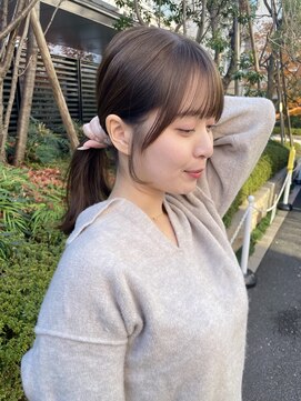 ノラ ヘアーサロン(NORA HAIR SALON) ナチュラル小顔前髪あり後れ毛サイドバング結べるボブくびれヘア