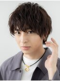 20代30代アースカラーニュアンスパーマ束感メンズショートd名護
