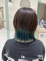 アブニール 我孫子(AVENIR)&nbsp;ブラウン×ブルーインナー【我孫子/TOKIO/白髪染め/ハイライト】